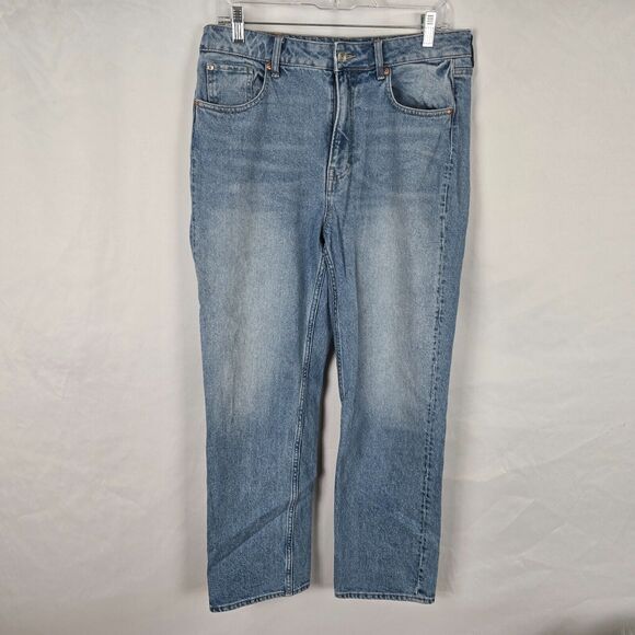 H&M Jeans Women's 10 Blue Medium Wash High Rise Brock Collection Straight - Picture 1 of 16